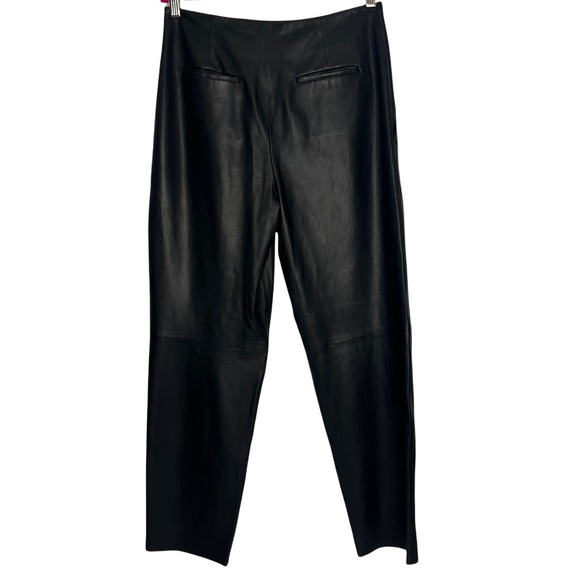 Vince. Black 100% Lamb Leather Tapered Straight Leg Pants Size 8 NWT - Picture 6 of 16